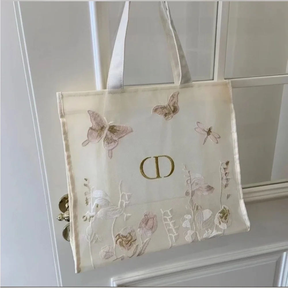 ⚜️⚜️ Elegant Cream Tote and Pouch Set from Christian Dior GWP ⚜️⚜️